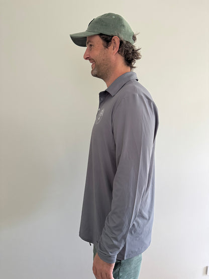 Grey Collared Tuna Performance Fishing Shirt