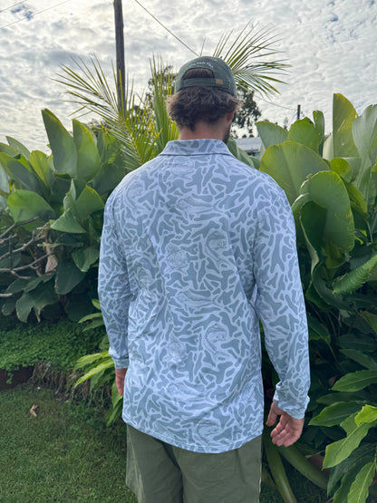 The Next Fish Signature Camo Performance Fishing Shirt in Grey