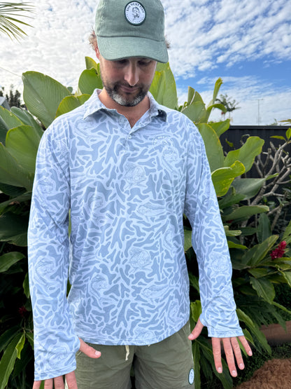 The Next Fish Signature Camo Performance Fishing Shirt in Grey
