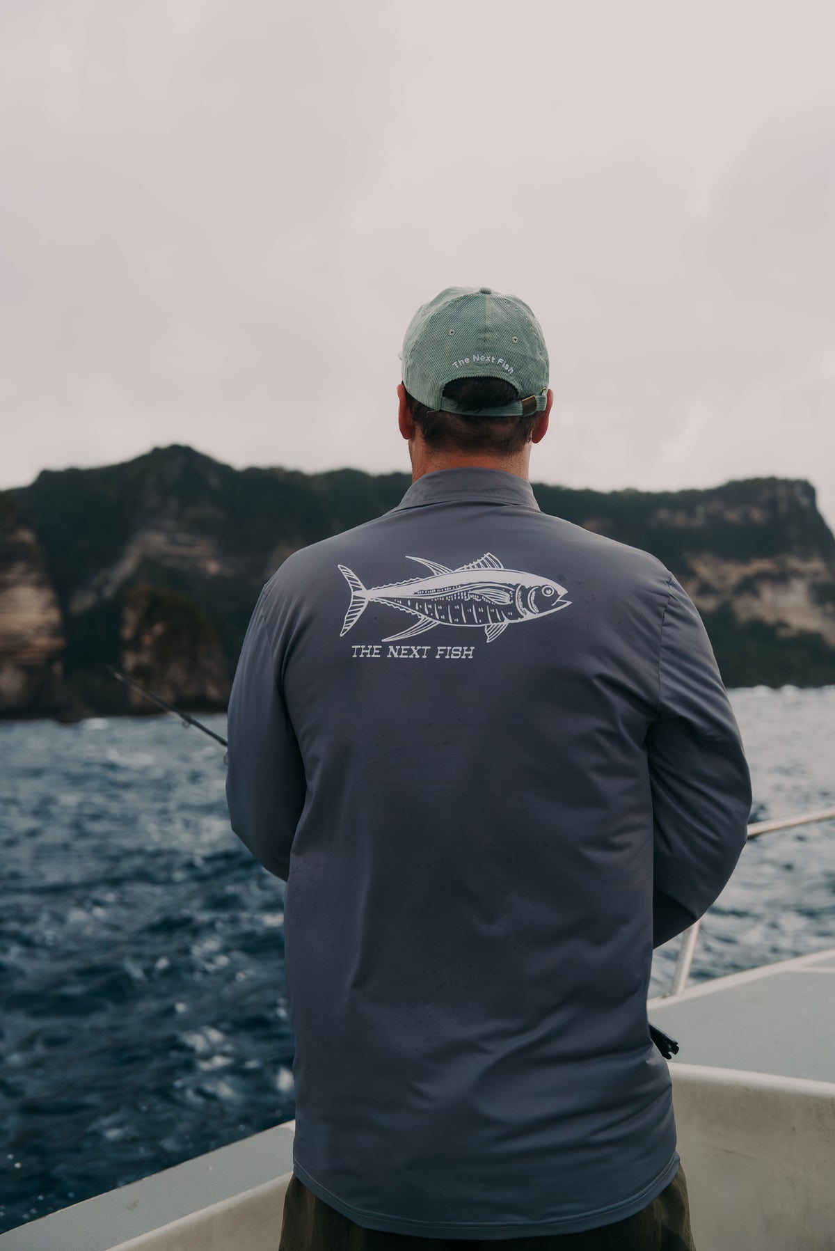 Grey Collared Tuna Performance Fishing Shirt