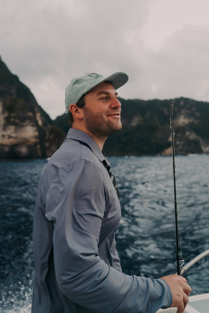 Grey Collared Tuna Performance Fishing Shirt